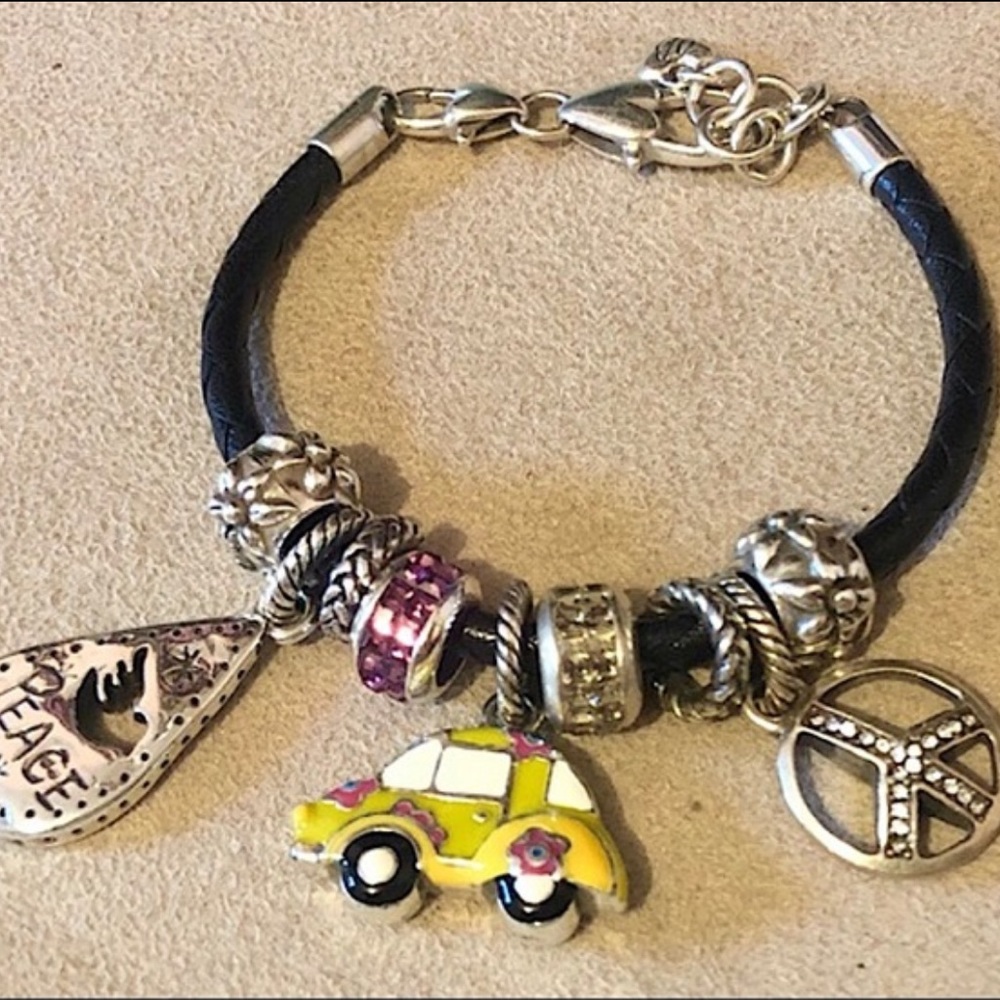 Two 🆕 Brighton Wildflower beads Narrow Matte finish Raised design Retired - Picture 4 of 4